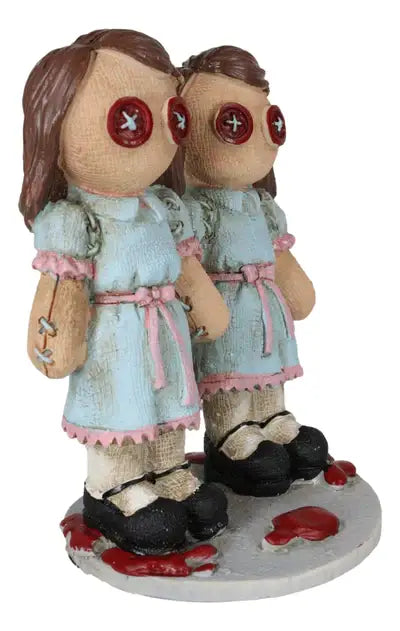 Pinheads Voodoo Style Button Eyes The Horror Twins Shinning Mini Resin Statue Figurine