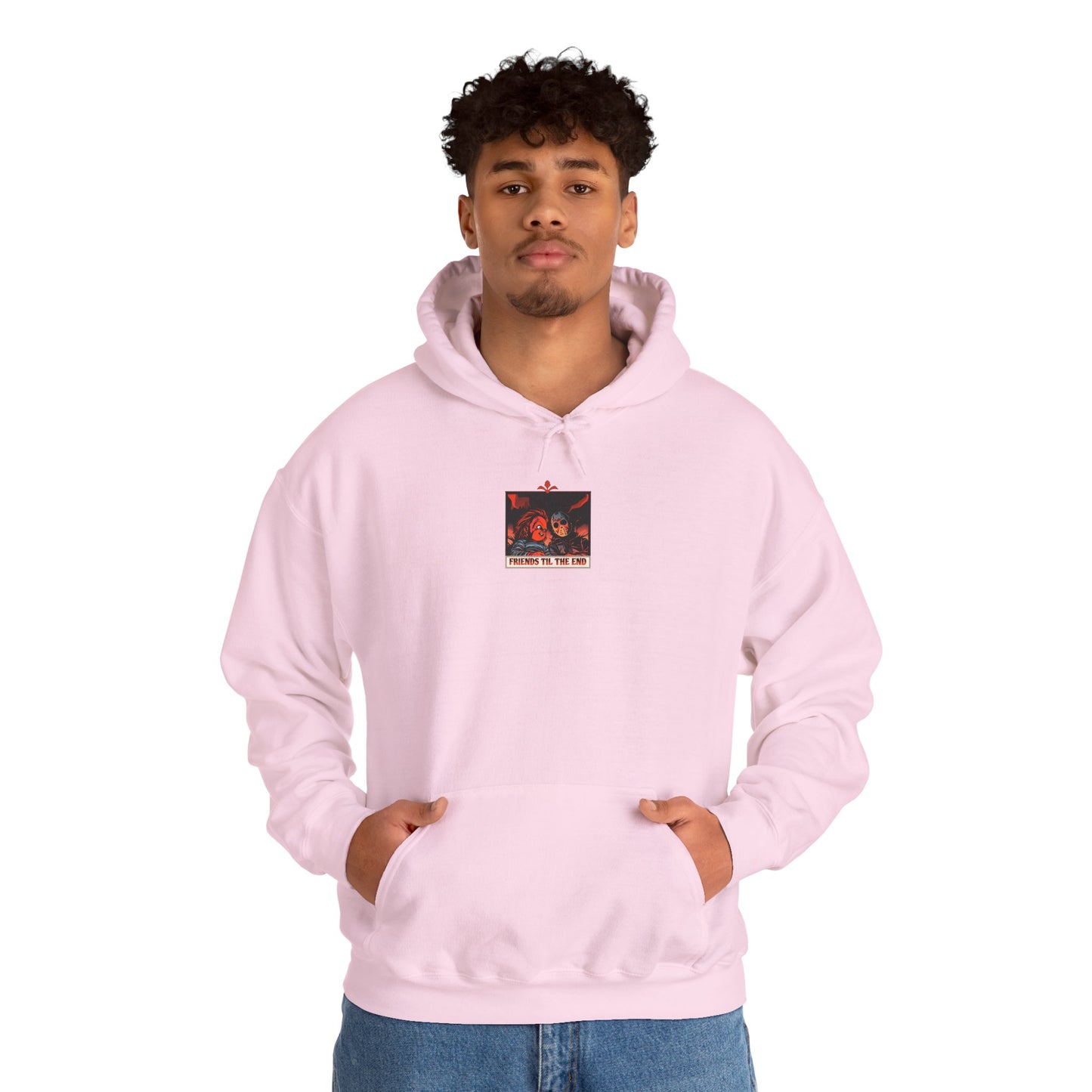 Hoodie - Friends Til The End Horror Movie Icon Friends Graphic Hoodie