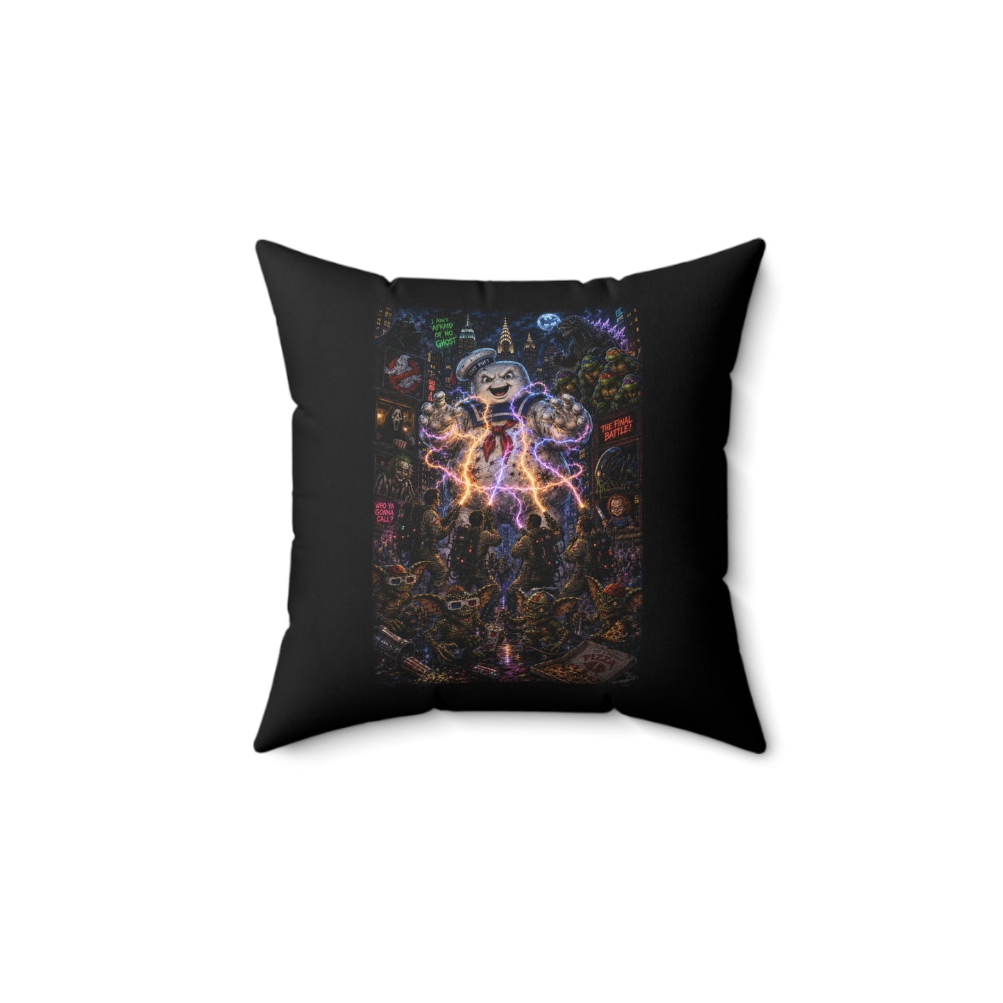 80's Horror Retro Halloween Throw Pillow Decorative Cushion