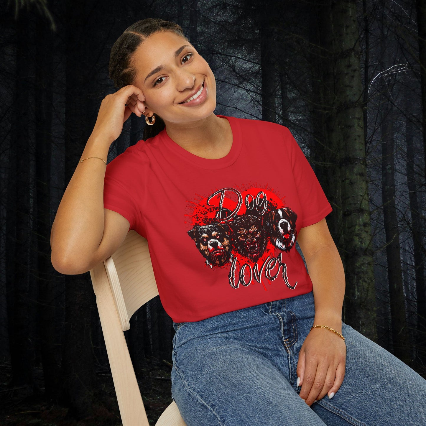 Dog Lover Hounds Of Hell Bloody heart Horror Fun Unisex Softstyle T-Shirt Animal Dark Humor Shirt