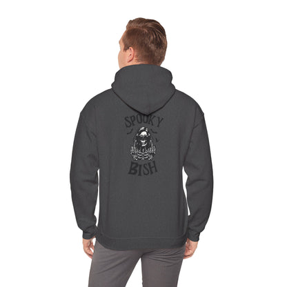 Spooky Bish Hoodie — Skeleton Finger and Sunglasses Design