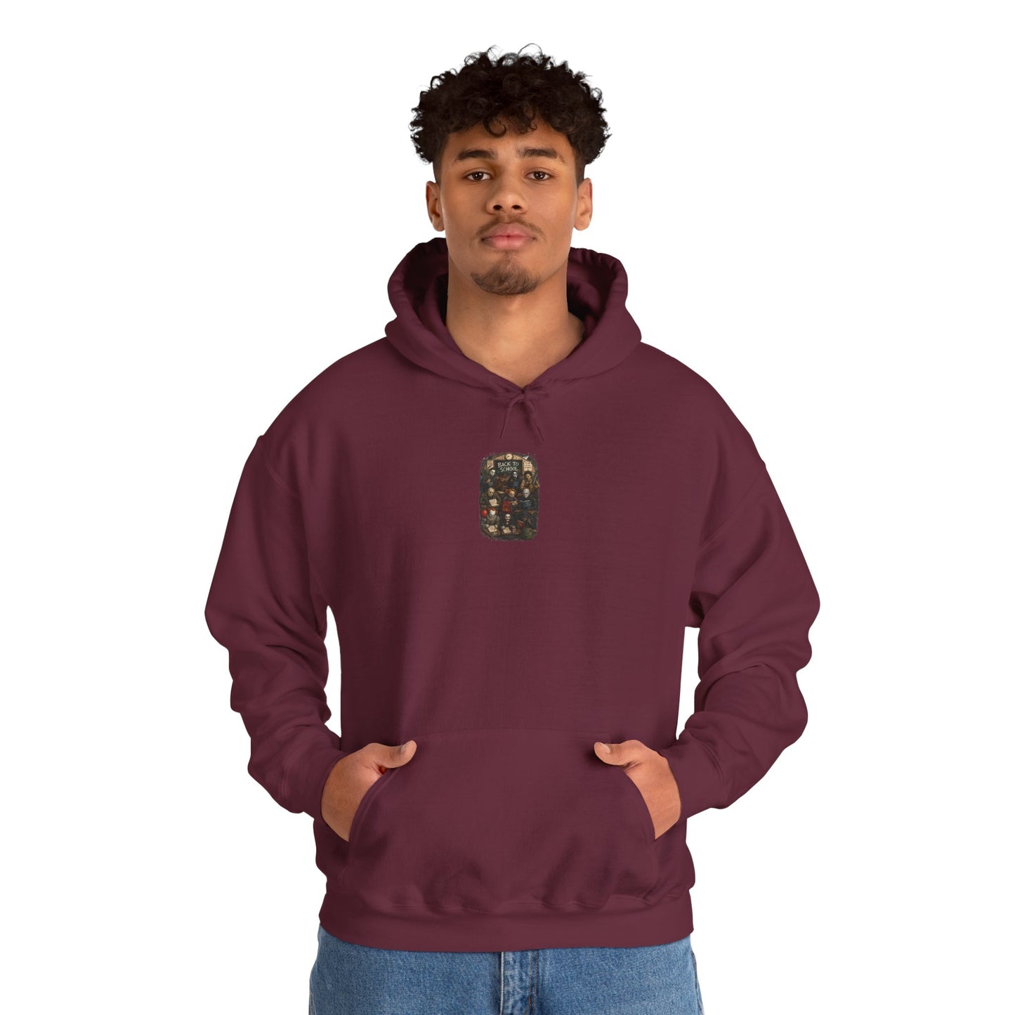 Horror Icons "Back to School" Hoodie — Vintage Movie Villains Graphic Sweatshirt