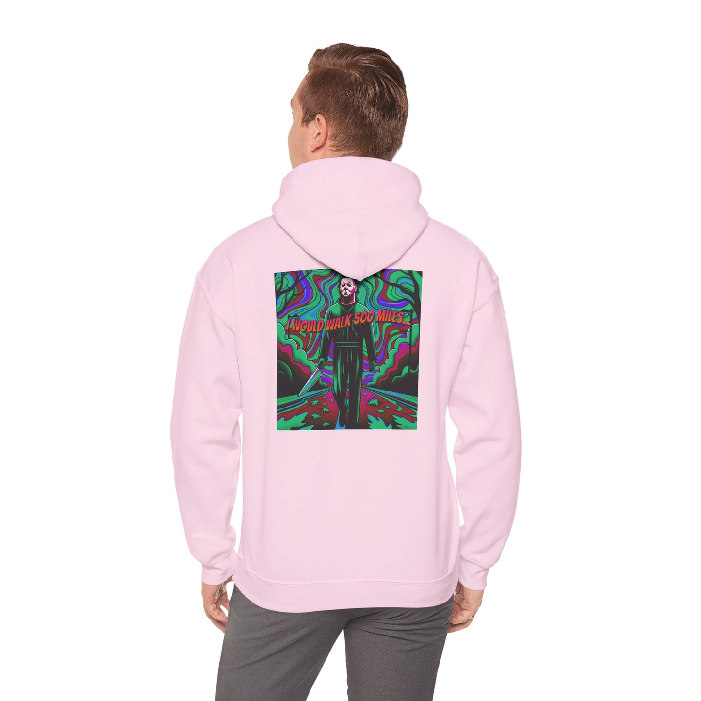 Psychedelic Road Trip Michael Hoodie – "Would Walk 500 Miles" Graphic Pullover