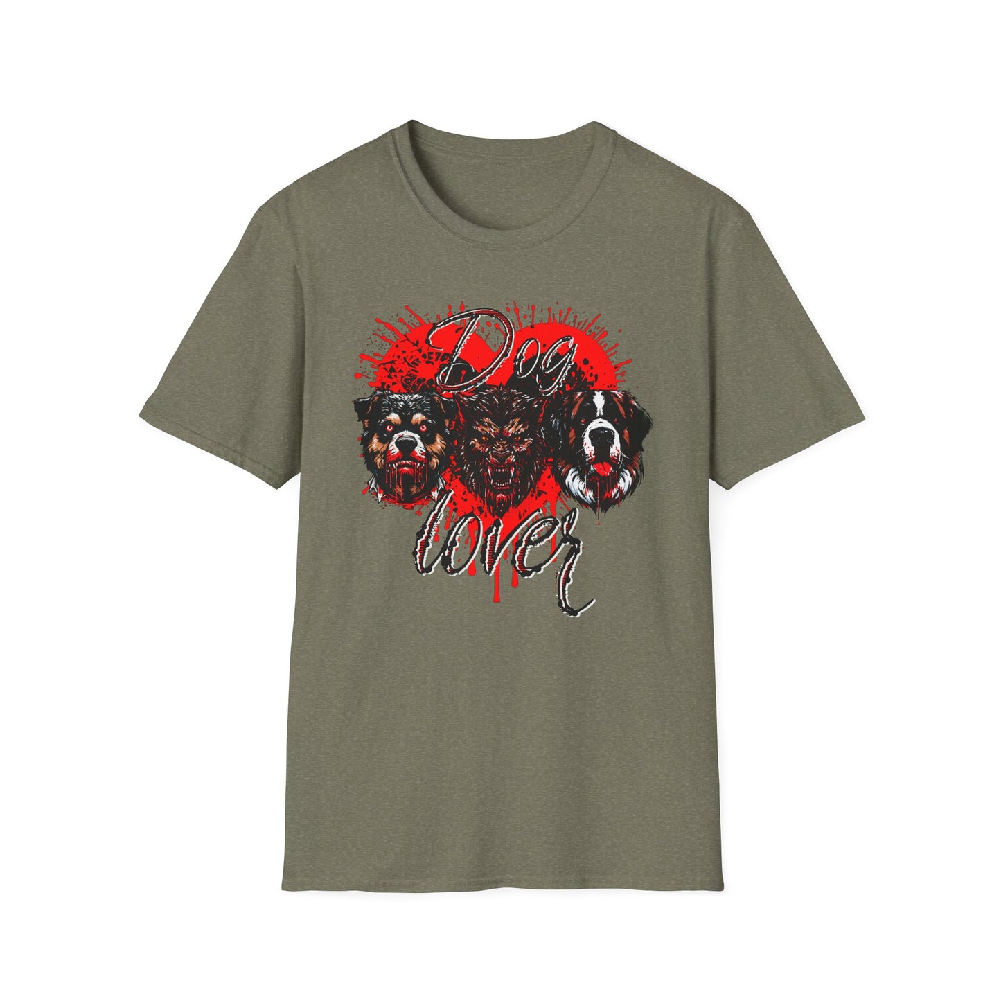Dog Lover Hounds Of Hell Bloody heart Horror Fun Unisex Softstyle T-Shirt Animal Dark Humor Shirt
