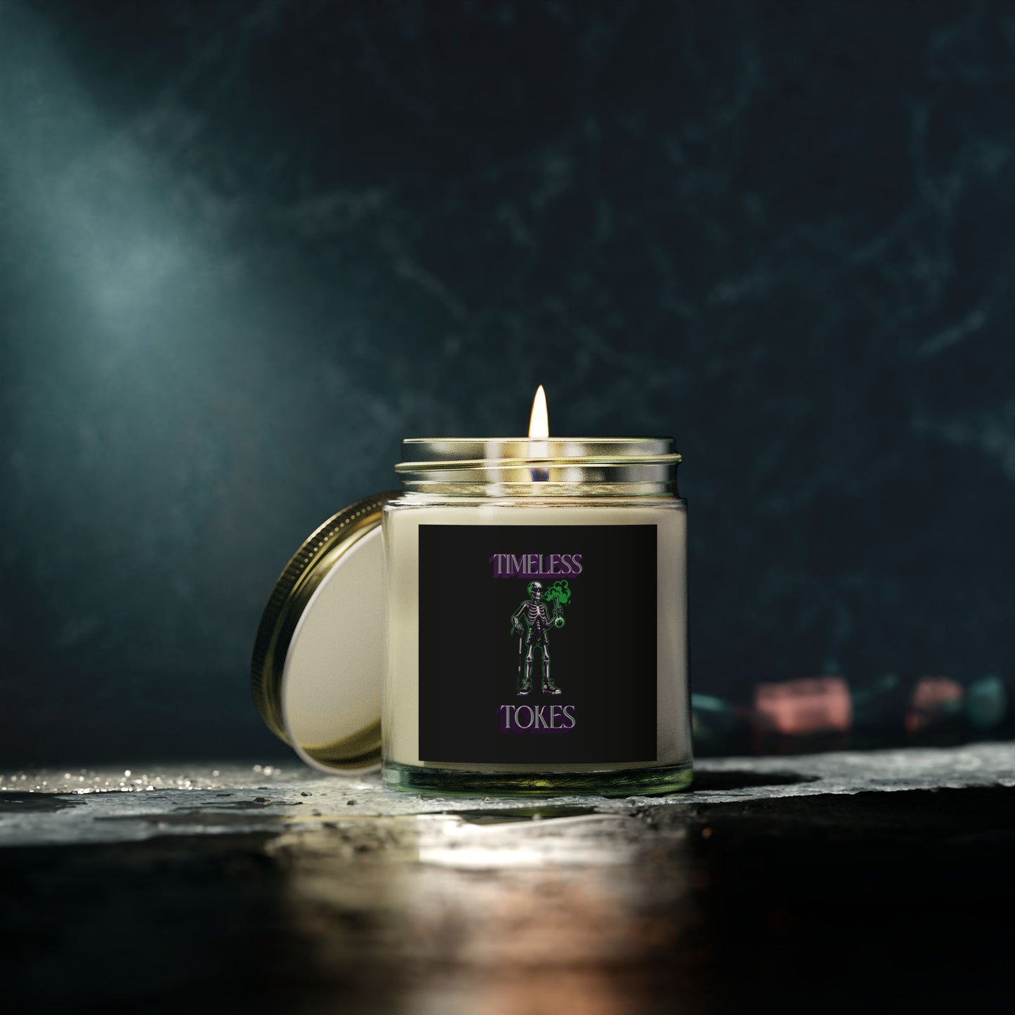 Scented Candle - Timeless Tokes Skeleton 420 Design (4oz, 9oz)
