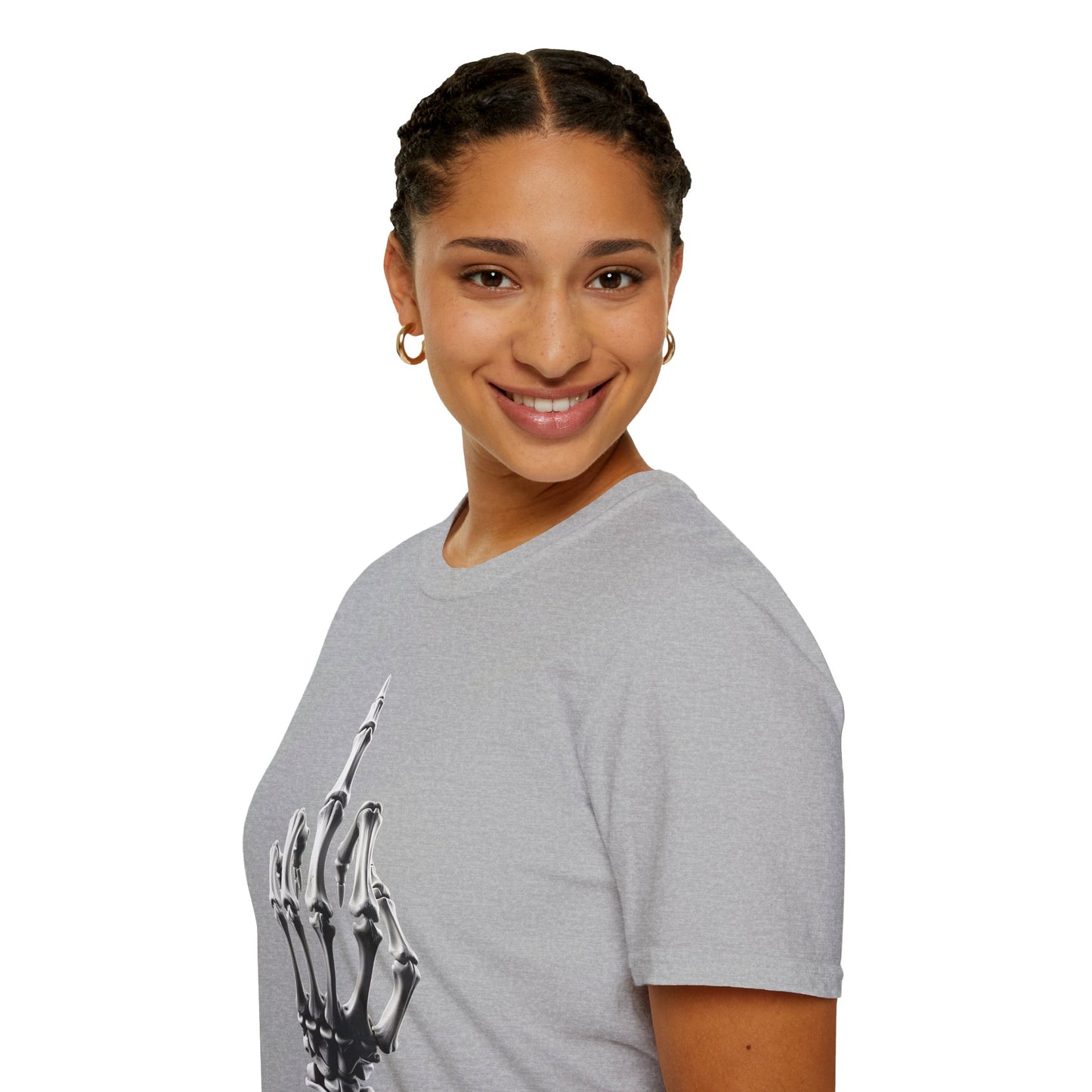 Skeleton Middle Finger T-Shirt — Edgy Gothic Graphic Tee