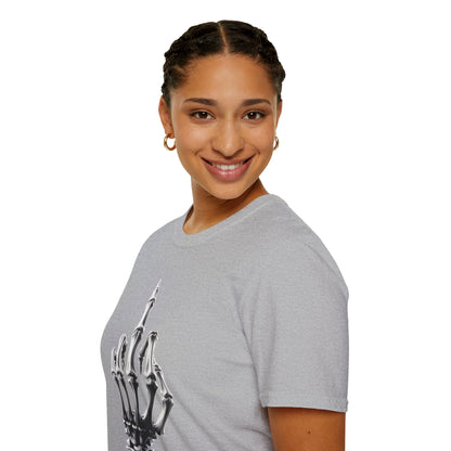 Skeleton Middle Finger T-Shirt — Edgy Gothic Graphic Tee