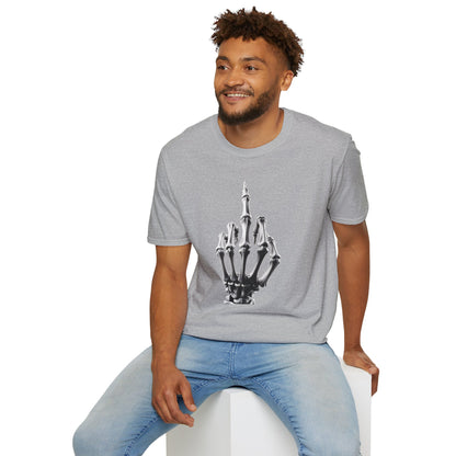 Skeleton Middle Finger T-Shirt — Edgy Gothic Graphic Tee