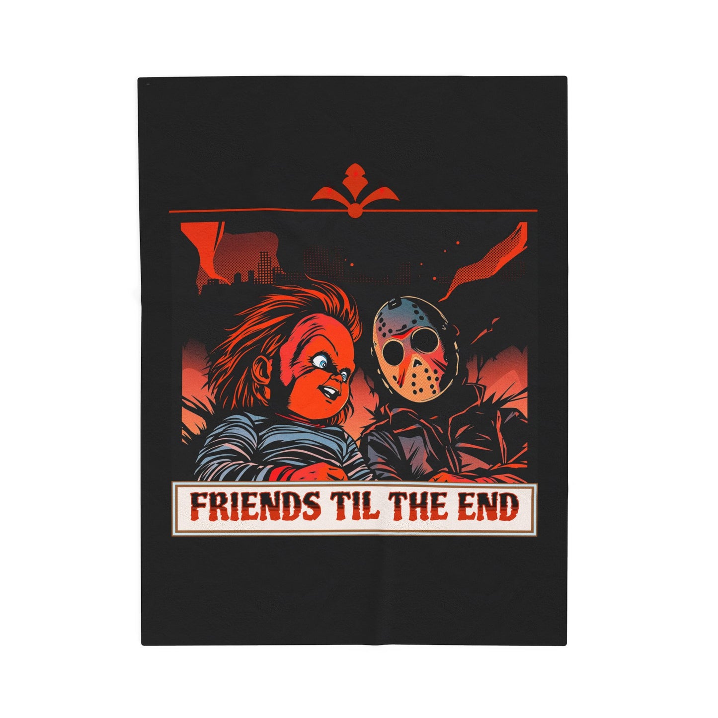 Friends Til The End Plush Blanket — Horror Movie Chucky & Jason Throw