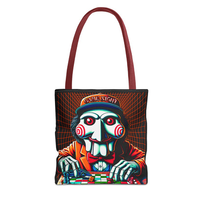 Game Night Billy Wearing A Hat The Puppet Playing Lunch Beach Gamer Carry Tote Bag (AOP) Horror Fun