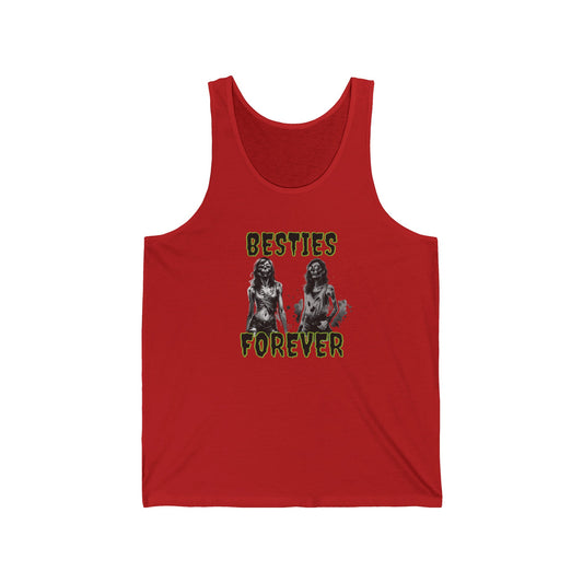 Zombie Ghouls Besties Forever Unisex Jersey Tank Top