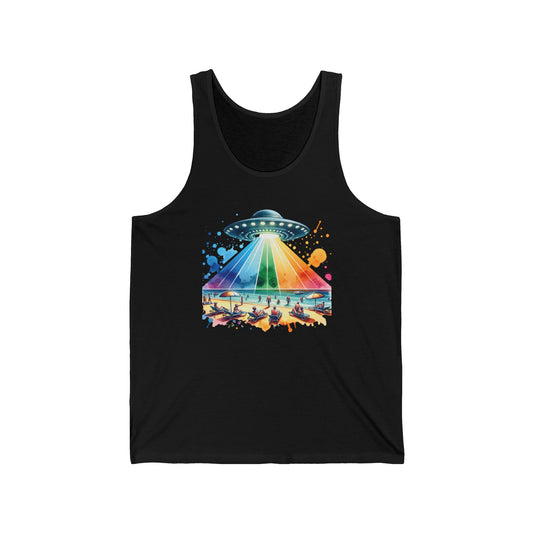 Summerween UFO Beach Day Unisex Jersey Tank Top