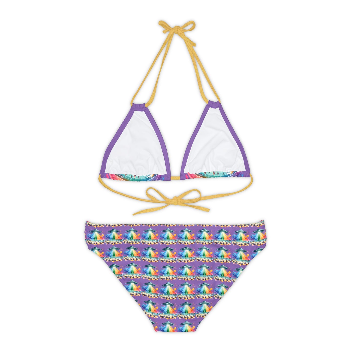 Summerween UFO Beach Day Strappy Bikini Set (AOP)