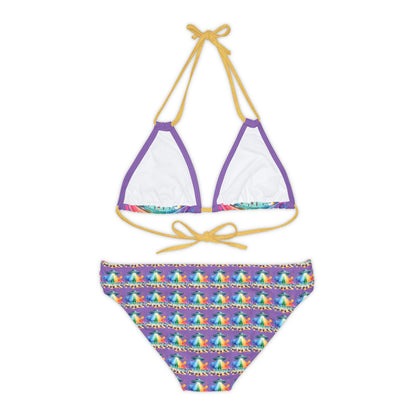 Summerween UFO Beach Day Strappy Bikini Set (AOP)