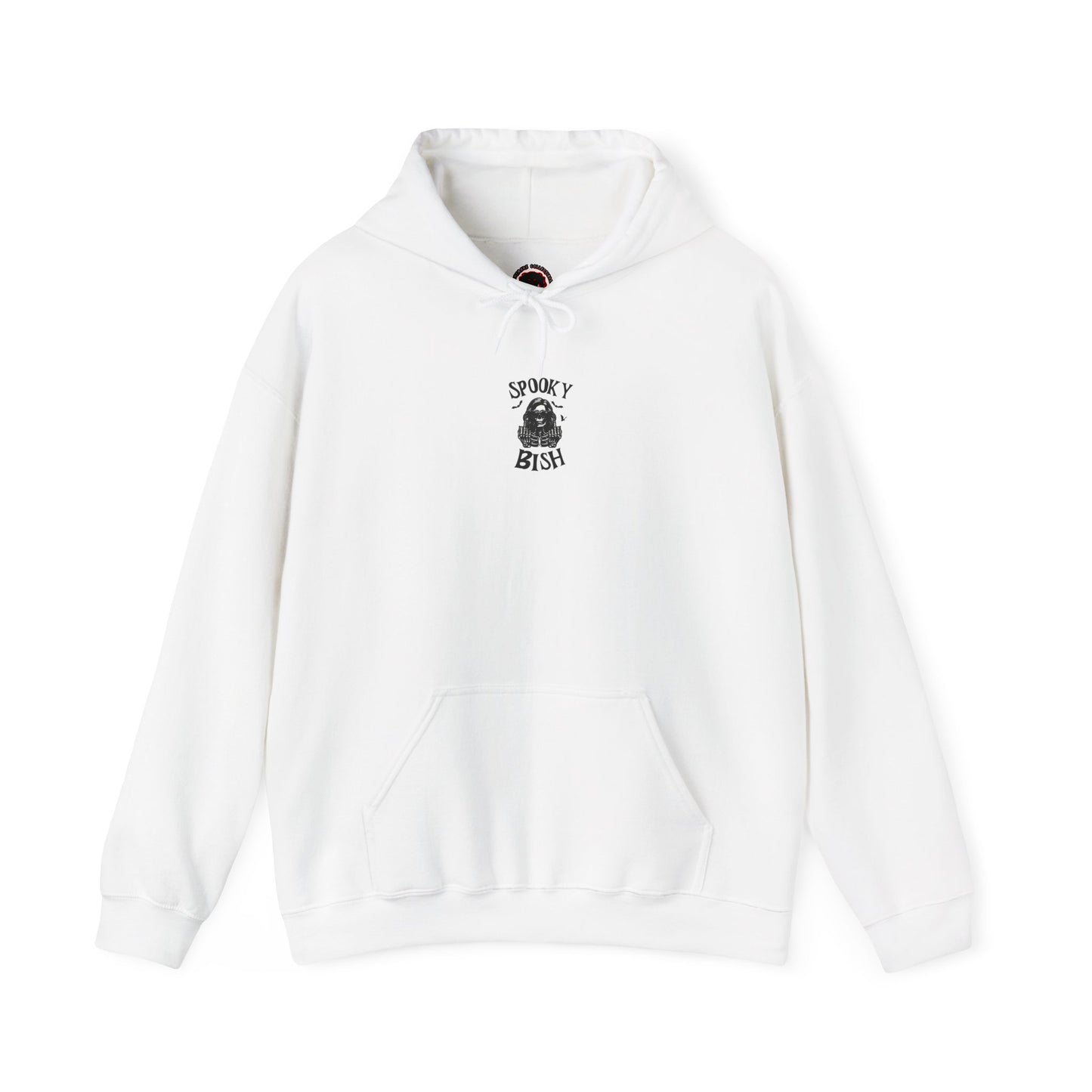 Spooky Bish Hoodie — Skeleton Finger and Sunglasses Design