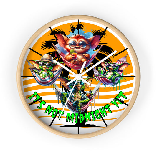 Summerween It's Not Midnight Yet! Gremlins Beach Day Wall Clock