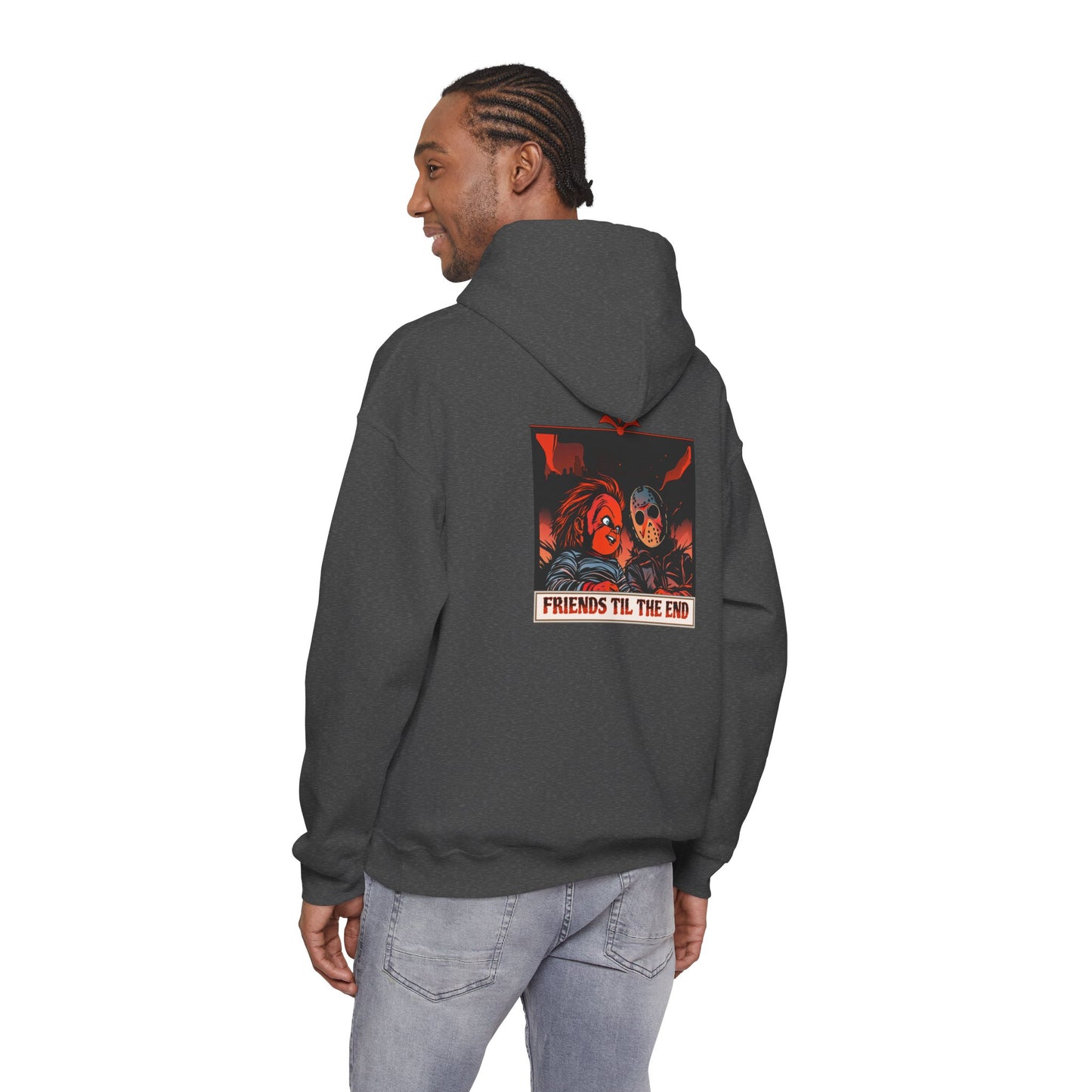 Hoodie - Friends Til The End Horror Movie Icon Friends Graphic Hoodie