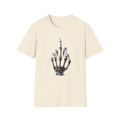 Skeleton Middle Finger T-Shirt — Edgy Gothic Graphic Tee