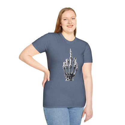Skeleton Middle Finger T-Shirt — Edgy Gothic Graphic Tee