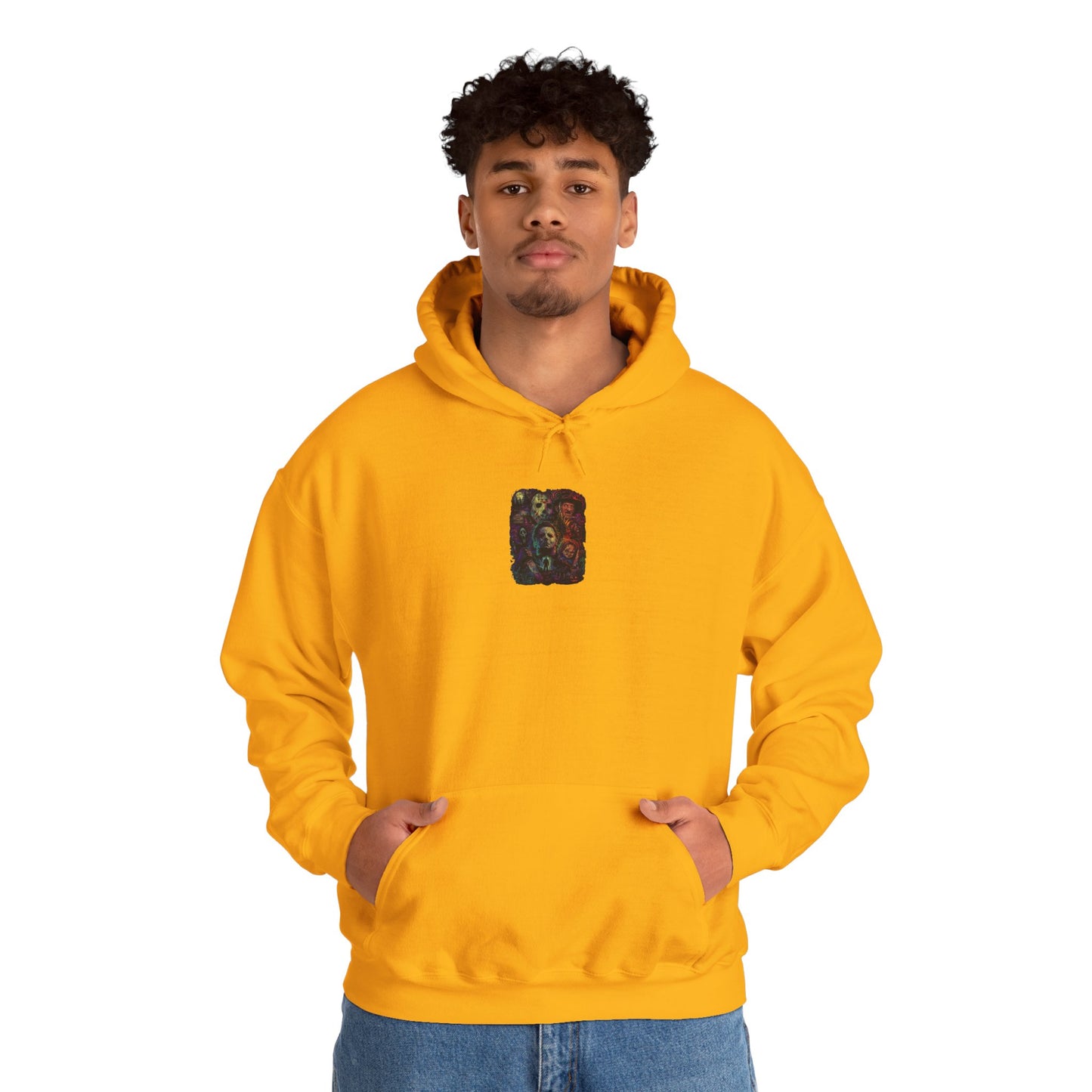 Horror Icons Hoodie — Vintage Slasher Collage Sweatshirt
