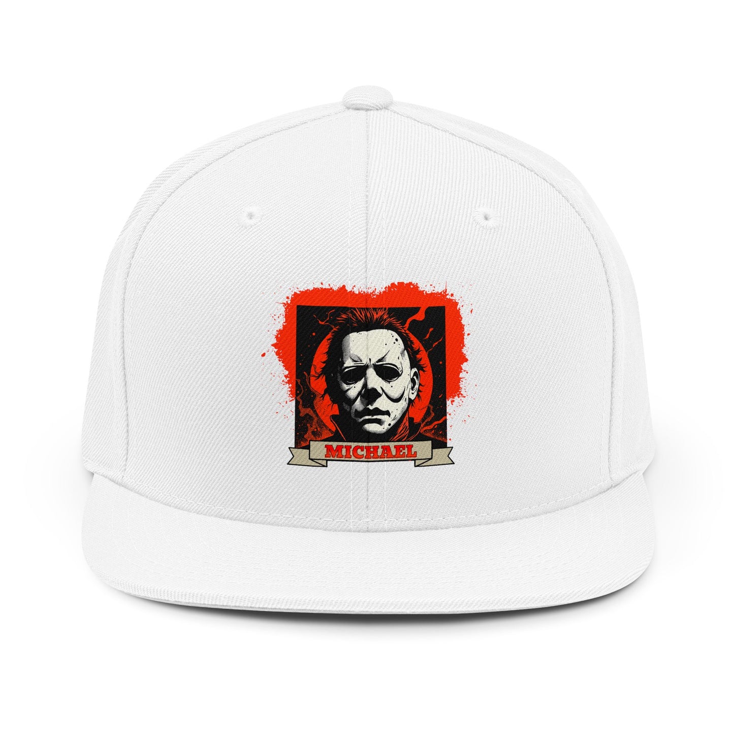 Snapback Hat — Horror Mask Graphic "Michael" Halloween Portrait