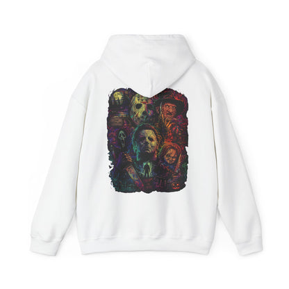 Horror Icons Hoodie — Vintage Slasher Collage Sweatshirt