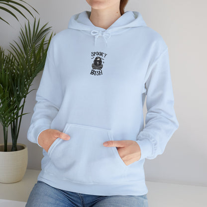 Spooky Bish Hoodie — Skeleton Finger and Sunglasses Design