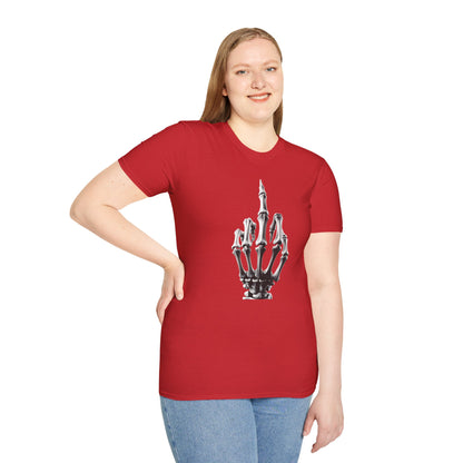 Skeleton Middle Finger T-Shirt — Edgy Gothic Graphic Tee