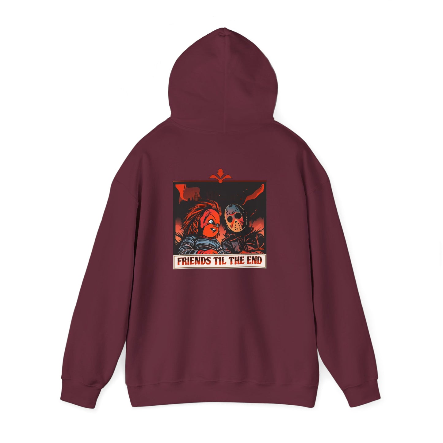Hoodie - Friends Til The End Horror Movie Icon Friends Graphic Hoodie