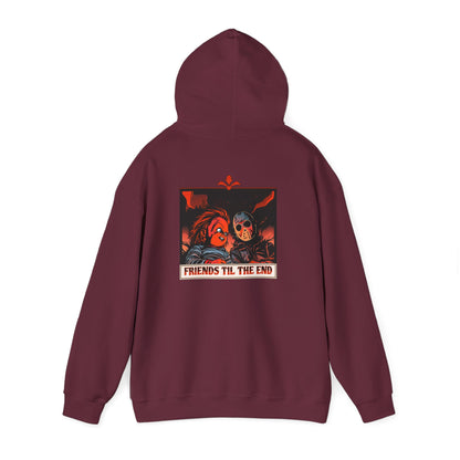 Hoodie - Friends Til The End Horror Movie Icon Friends Graphic Hoodie