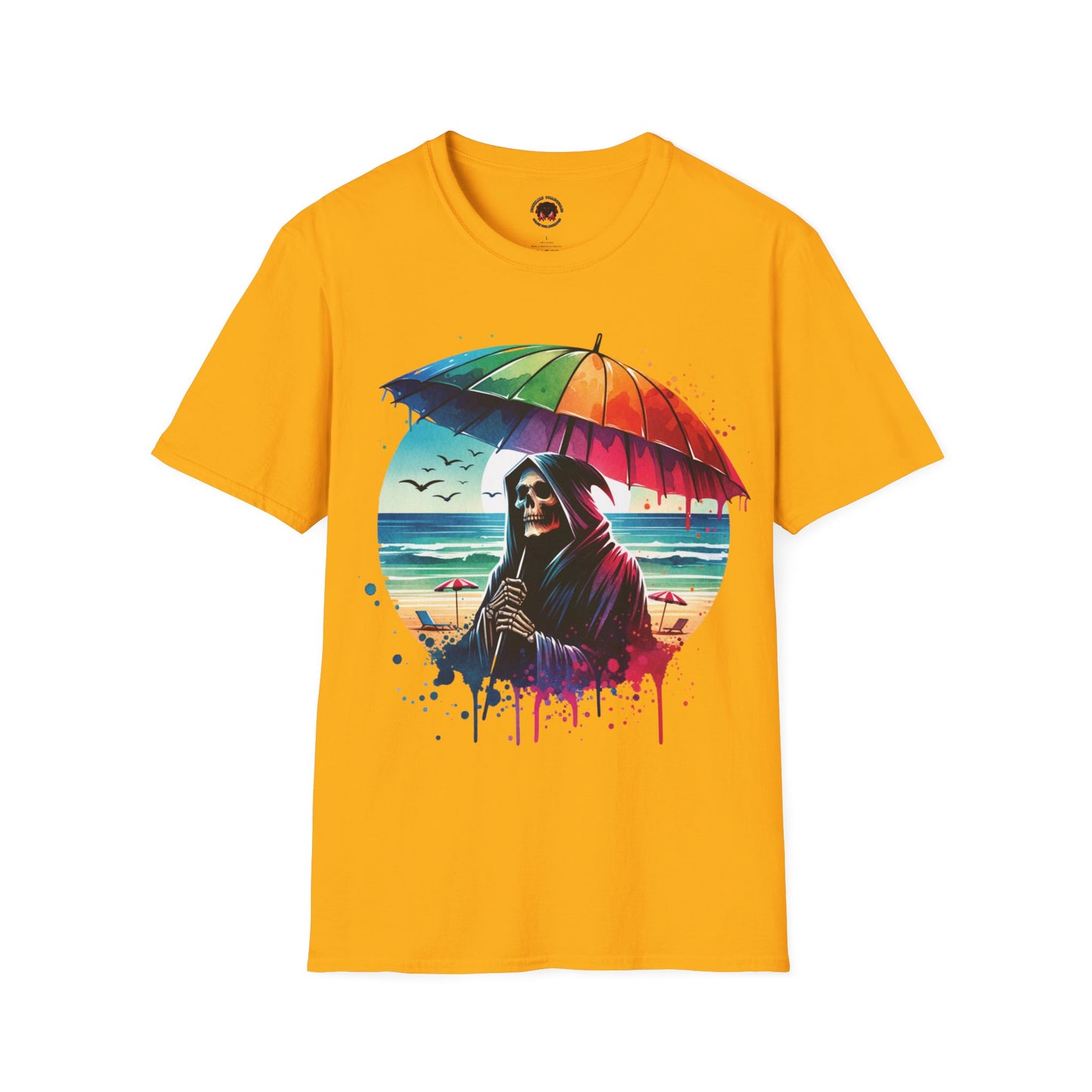 Summerween Pride Grim Reaper Beach Day Unisex Soft style T-Shirt