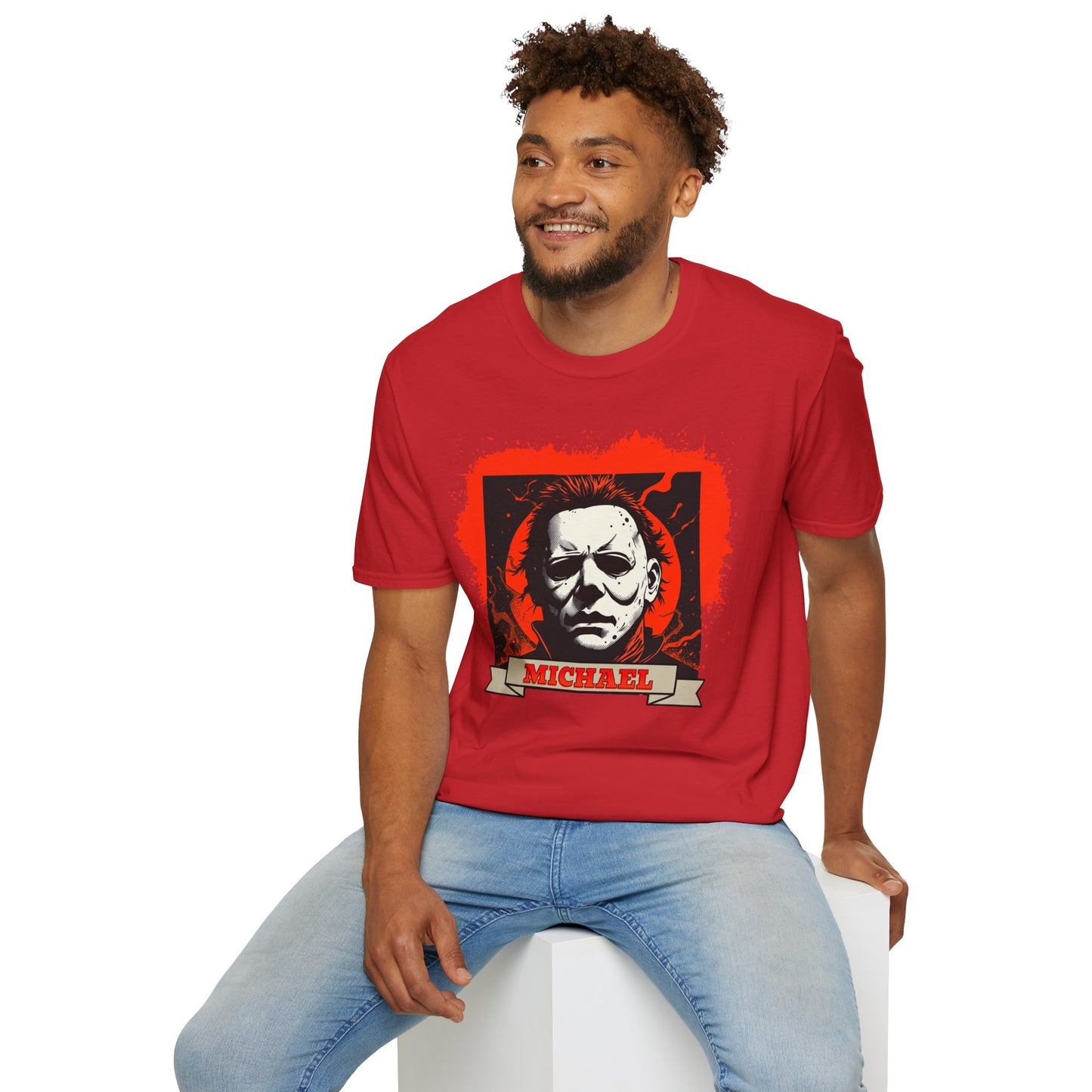 Vintage Horror Mask Portrait "Michael" Graphic T-Shirt