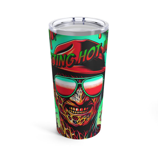 Horradelic It's Getting Hot In Here Freddy In Sunglasses Krueger Smiling Beach Outdoor Horror Nightmare On Elm St Tumbler 20oz Cup With Lid