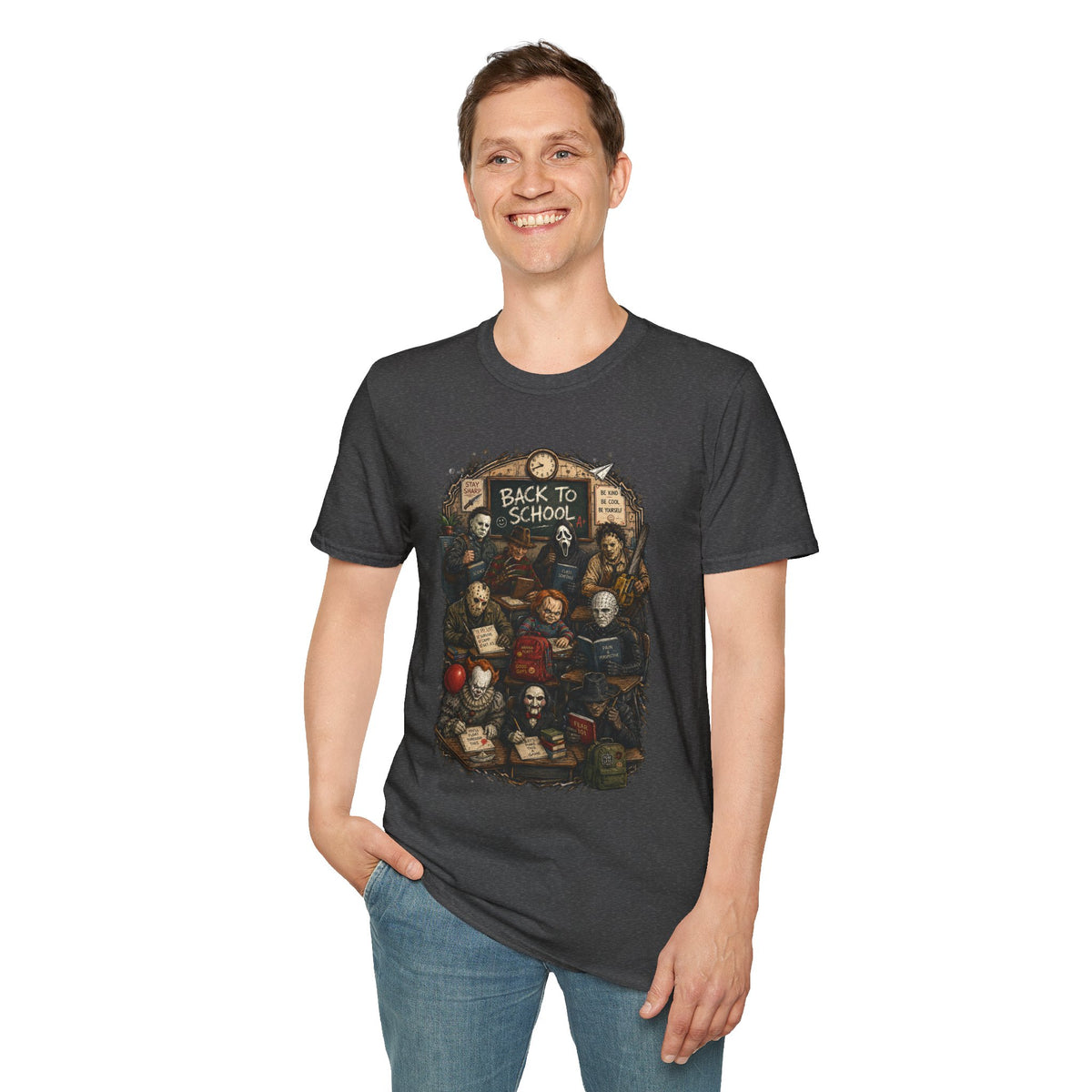 "Back to School" Horror Movie Character Class Portrait - T Shirt
