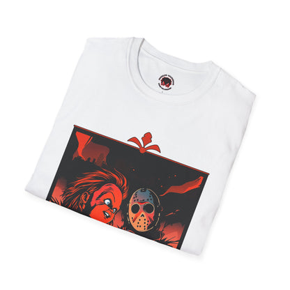 Friends 'Til the End Horror Movie T-Shirt Jason And Chucky Design