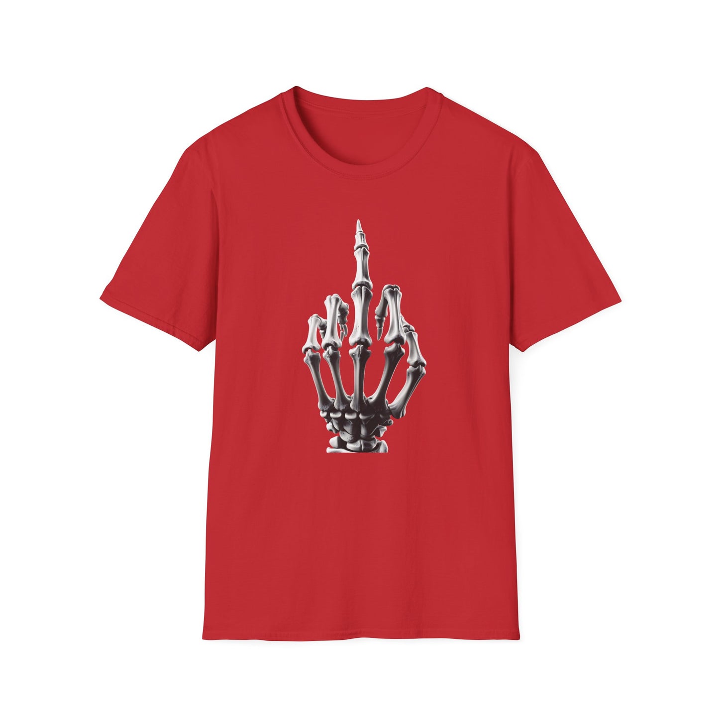 Skeleton Middle Finger T-Shirt — Edgy Gothic Graphic Tee