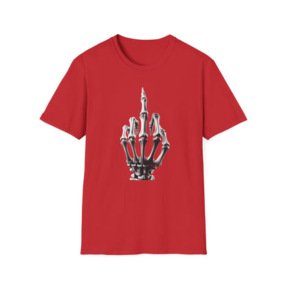 Skeleton Middle Finger T-Shirt — Edgy Gothic Graphic Tee