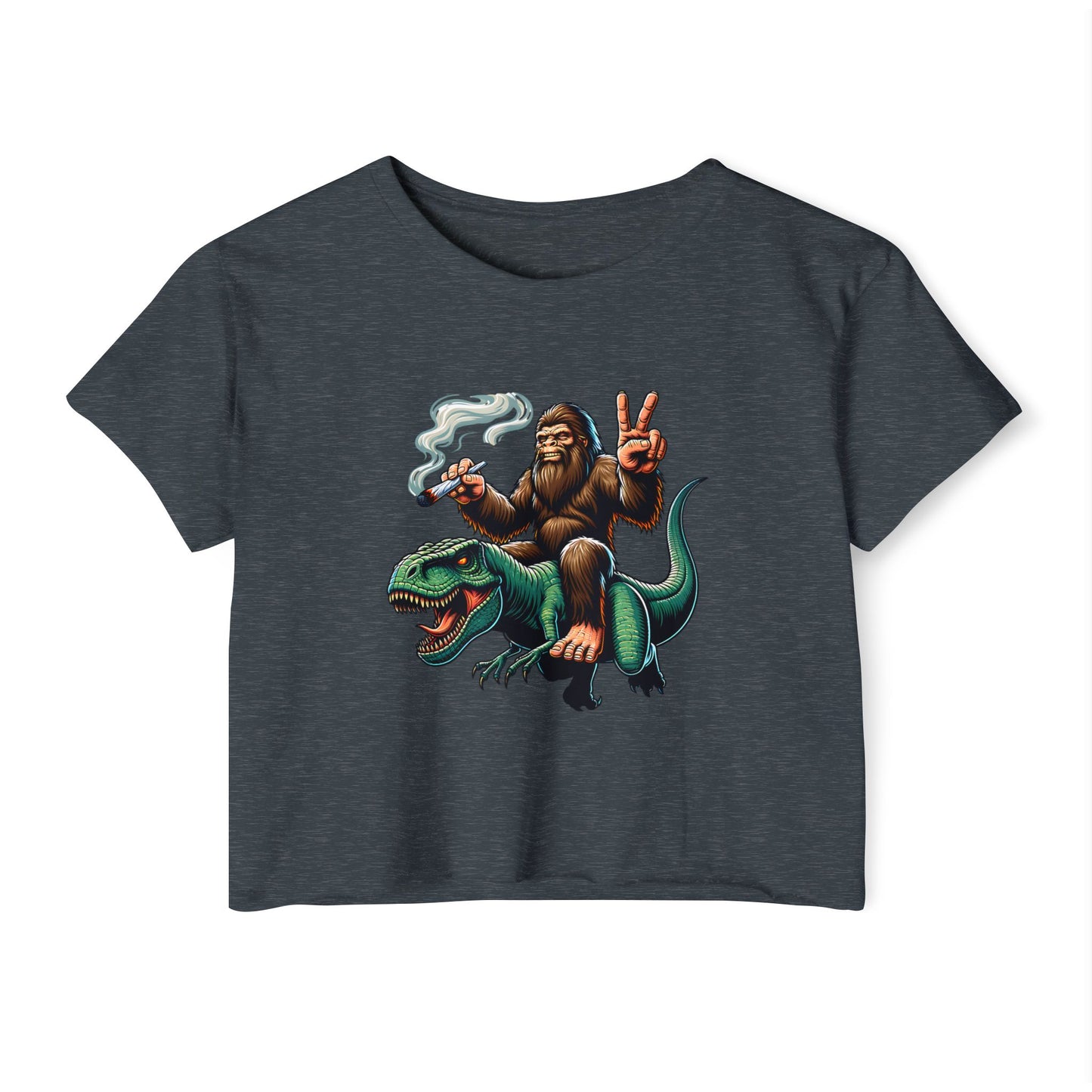 Bigfoot & T Rex Best Friends Women's Crop Top