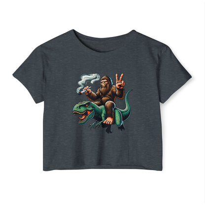Bigfoot & T Rex Best Friends Women's Crop Top