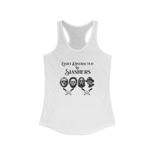 Easily Distracted By Slashers Horror Icon Womens Ideal Racerback Tank Top