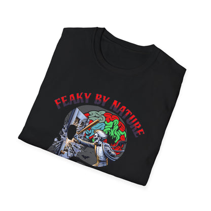 Freaky By Nature Not By Choice Skull Horror Fun Unisex Soft style T Shirt