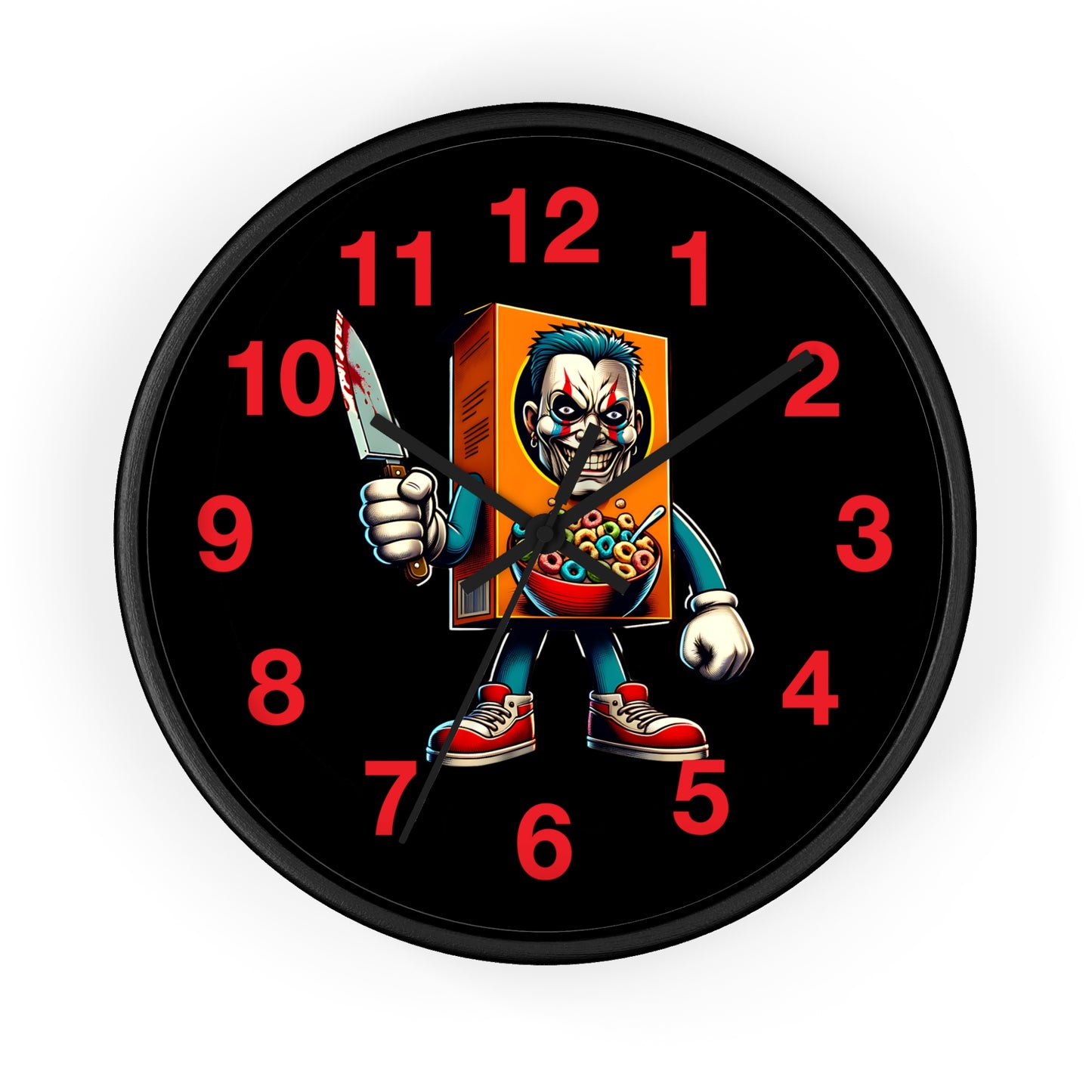 Funny Horror Wall Clock - Cereal Killer, Outside the Box Design