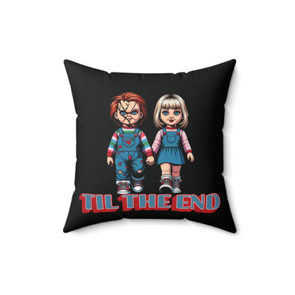 Til The End Horror Couple Spun Polyester Square Throw Pillow 4 Sizes