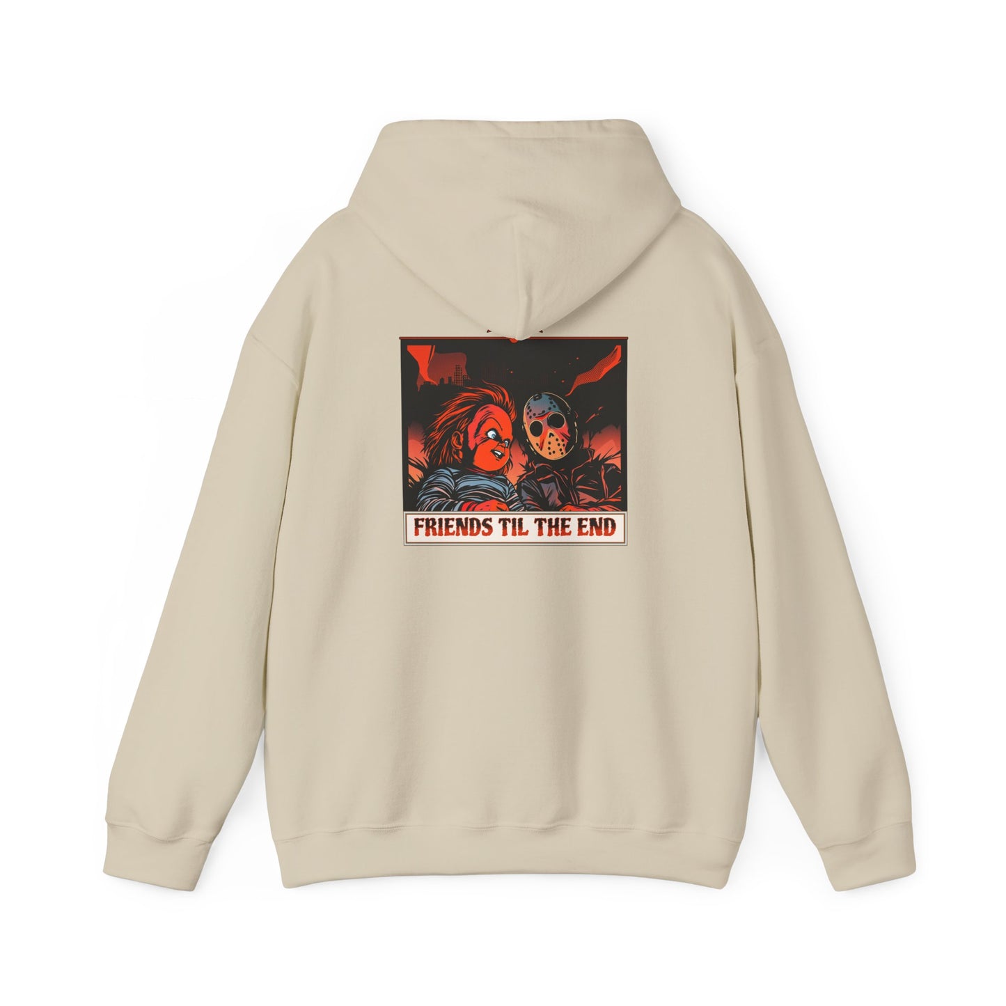 Hoodie - Friends Til The End Horror Movie Icon Friends Graphic Hoodie
