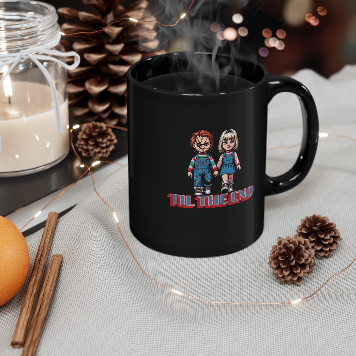 Til The End Horror Couple Black Coffee Tea Mug (11oz, 15oz)