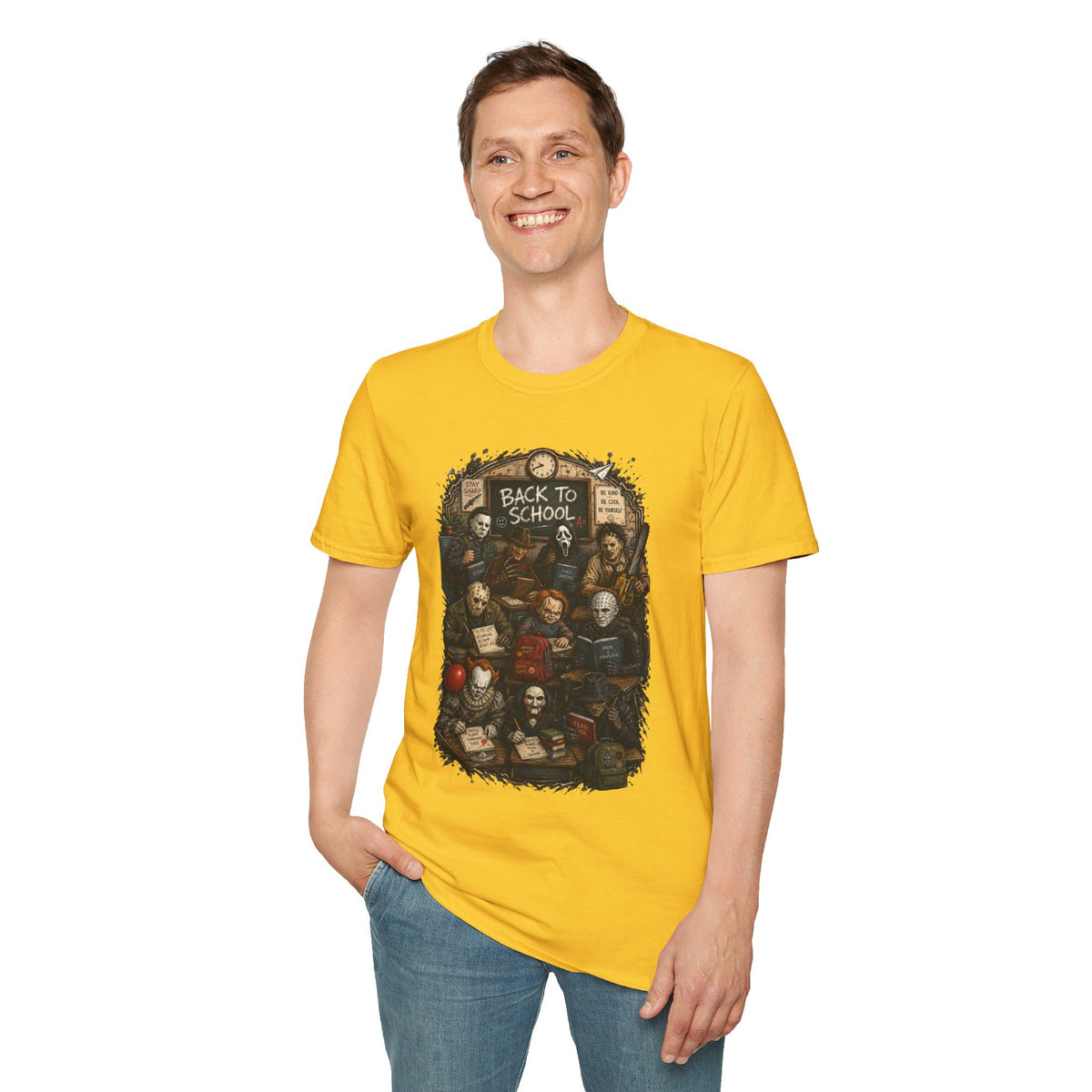 "Back to School" Horror Movie Character Class Portrait - T Shirt