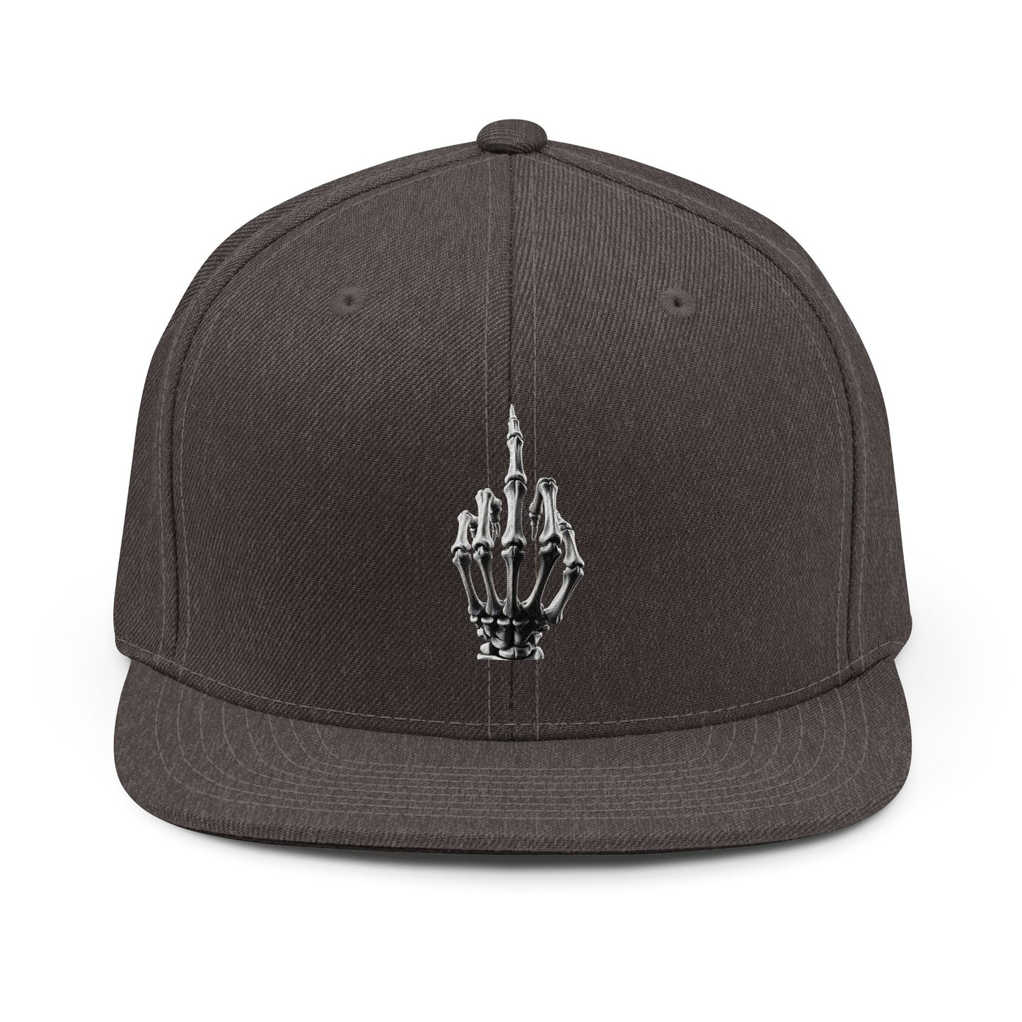 Skeleton Hand Middle Finger Snapback Hat — Edgy Gothic Punk Cap