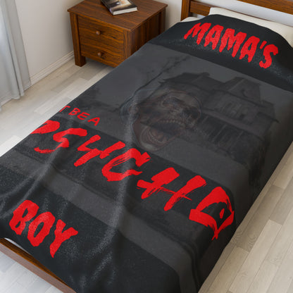 Throw Blanket - Psycho Mama's Boy Velveteen Plush Blanket