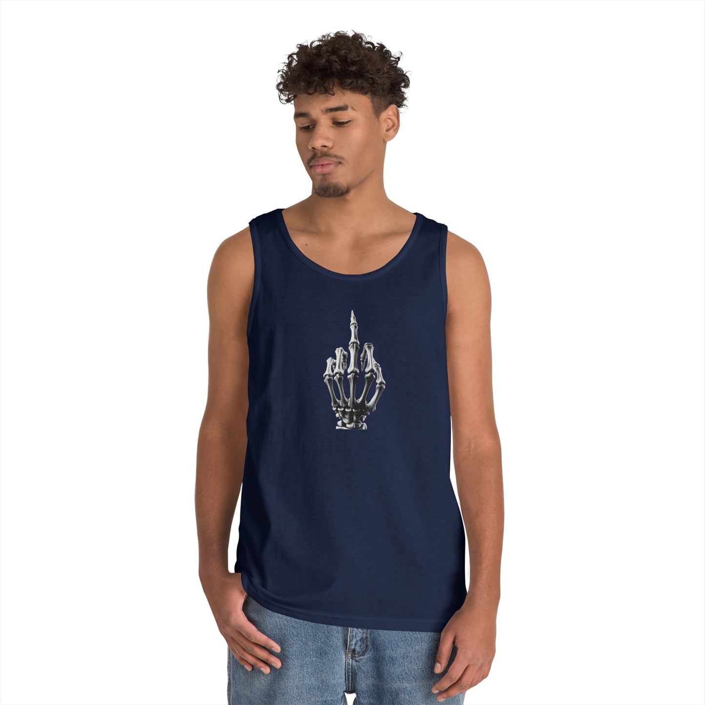Skeleton Hand Middle Finger Tank Top – Edgy Skull Finger