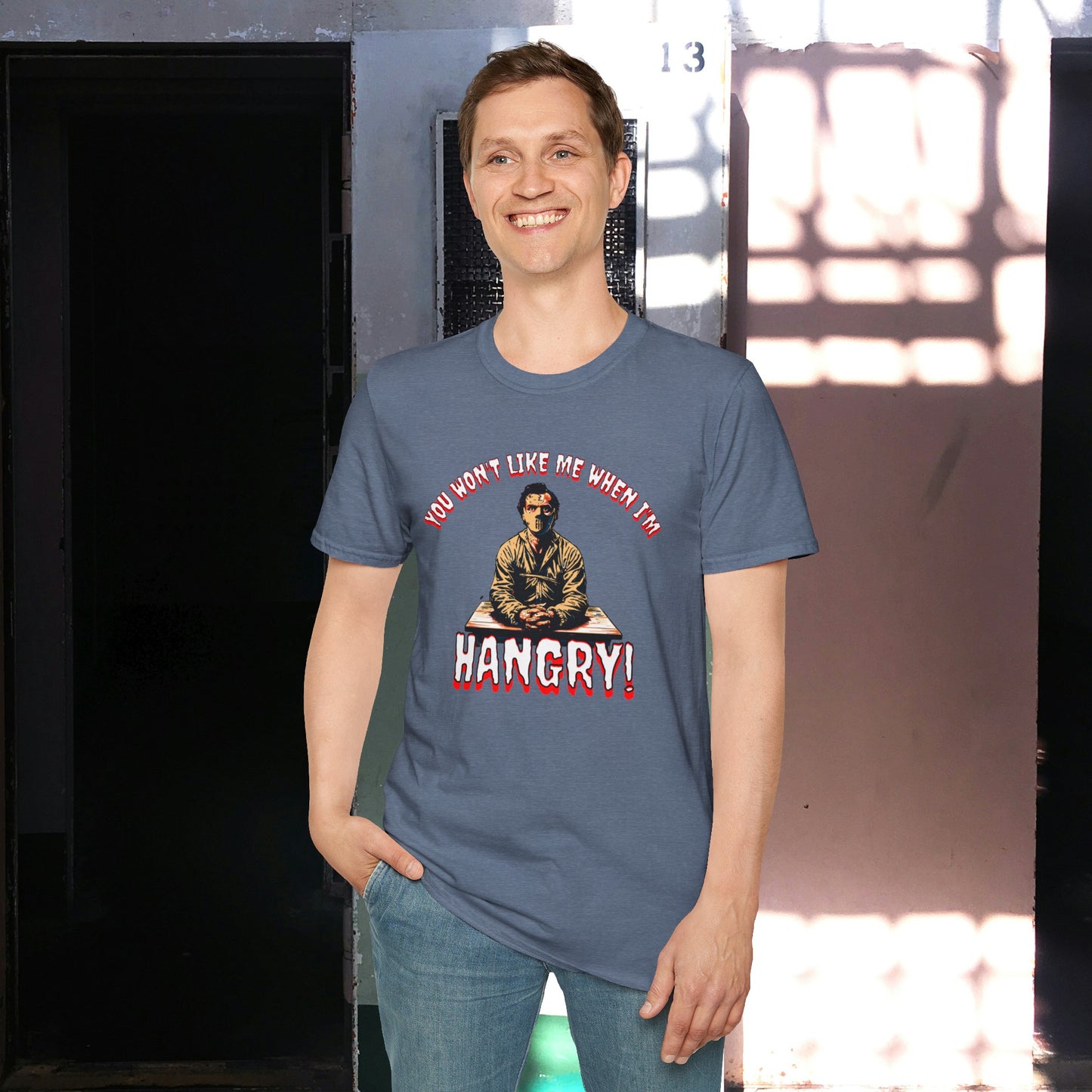 You Won't Like When I'm Hangry Unisex Softstyle T-Shirt Cannibal Mental Patient Horror Fun Food